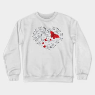 Heart of paper butterflies Crewneck Sweatshirt